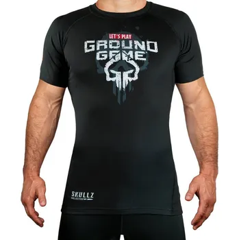 Rashguard Rashguard Ground Game SKULLZ - černá - krátký rukáv Velikost: XXL