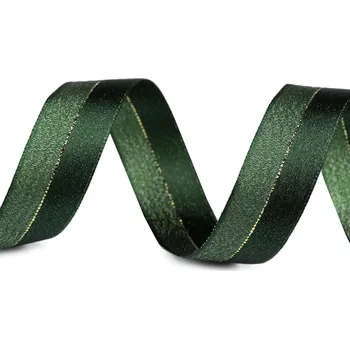 Stuha Stuha s lurexem šíře 25 mm zelená tmavá 20 m