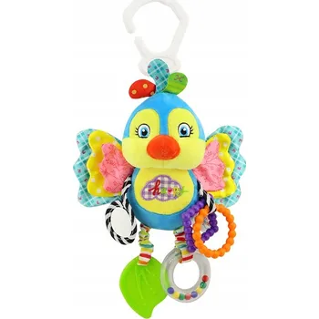 Hračka pro nejmenší Hrací Skříňka Pískající Ptáček – Závěsná Hračka s Chrastítkem a Kousátkem Plush&K