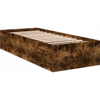 Postel Rám postele dřevěný 90x200 cm, barva: kouřový dub