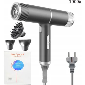 Péče o vlasy 1000W Fén na vlasy s ionizací a 3 nástavci (difuzéry) - Ionizační fén