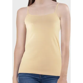 Dámské klasické jednobarevné tílko Béžová / 5XL