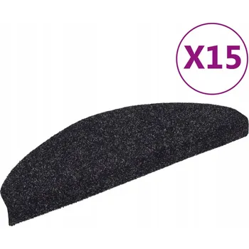 Nášlap na schod Černá rohožka na schody 65 x 21 x 4 cm, protiskluzová, 15 ks