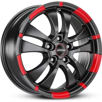 Disk RONAL Alu kola Ronal R59 Mcr 7x16 4x108 ET42 Jetblack-Matt-Red Rim 76