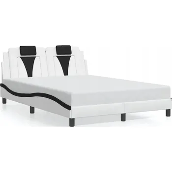 Postel Rám postele s čelem, bílo-černý, 218 x 125 x 74,5 cm