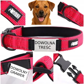 Obojek pro psa Obojek pro psa látkový s gravírováním HUGGY DOGGY vel. S
