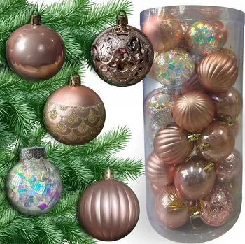 Vánoční dekorace SADA VÁNOČNÍCH BANĚK 30 KUSŮ PRÉMIOVÉ OZDOBY NA VÁNOČNÍ STROMEČEK NEROZBITNÉ