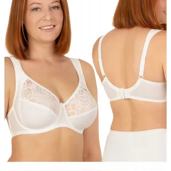 Dámské oblečení Měkká dámská podprsenka pro velké poprsí, široká ramínka, bílá Kleo 90F