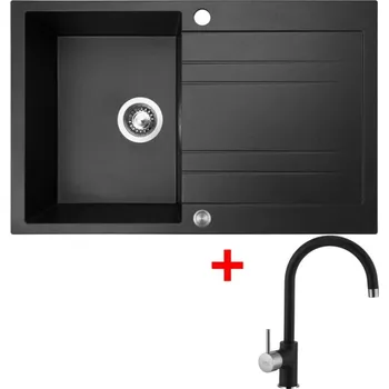 Granitový dřez Set Sinks Grande 800 XC Granblack + Vitalia GR