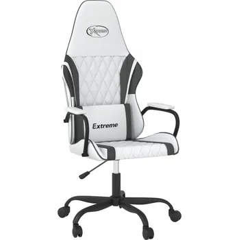 Křeslo Herní křeslo Luxury Comfort bílo-černé 54x61,5x128 cm
