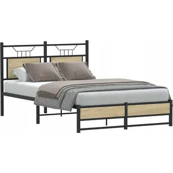 Postel Rám postele s čelem, dub sonoma, 196 x 126 x 91,5 cm