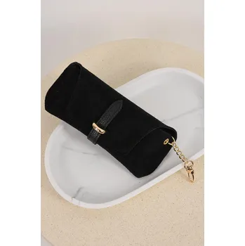 Kabelka ČERNE POUZDRO NA BRYLE Z BROUŠENÉ KŮŽE PECA del SOL