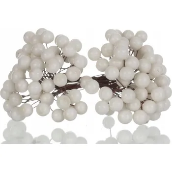 Vánoční dekorace Jeřabina BÍLÁ, kuličky na vánoční stromeček, vánoční baňky 120 KS