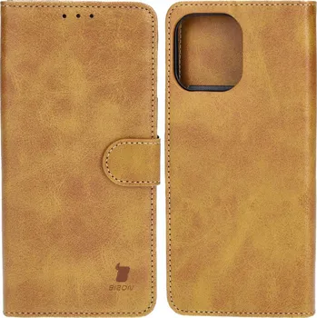 Pouzdro na mobilní telefon Flipové pouzdro Bizon pro Apple iPhone 14 Pro Max, hnědé