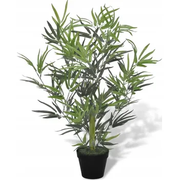 umělá květina Umělá bambusová rostlina 80 cm v květináči 15,9 cm, zelená