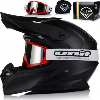 Helma na motorku MOTOCYKLOVÁ PŘILBA | VITO TIVOLI MATNÁ + BRÝLE | OFF-ROAD ENDURO CROSS QUAD