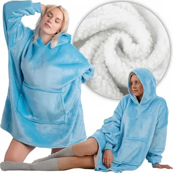 Dámská mikina ŽLUTÁ dámská mikina , pulovr, s kapucí kapucí, MIKINOVÁ DEKA 2v1 MIKINA S DEKOU, univerzální velikost