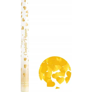 Konfeta Vystřelovací tuba Svatební Hostina Konfety Srdce Zlaté Narozeniny Svatba 60 cm