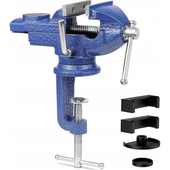 Svěrák OTOČNÝ ZÁMEČNICKÝ SVĚRÁK 360° LITINOVÝ MASIVNÍ STOLNÍ MALÝ S KOVADLINOU