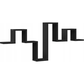 police Černá nástěnná police na knihy 104,5 x 10 x 43 cm