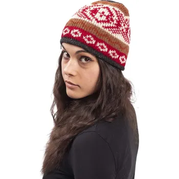 Čepice Vlněná čepice se vzorem NOMAD červená