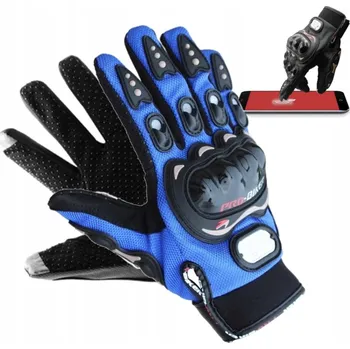 Moto oblečení Rękawice motocyklowe PRO BIKER rękawiczki dotykowe L Niebieskie