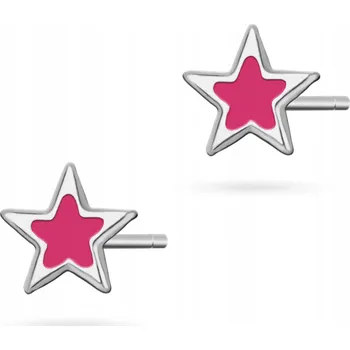 Náušnice STŘÍBRNÉ NÁUŠNICE ryzost 925 pro Dívky Hvězdičky Smaltované