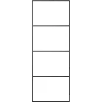 Interiérové dveře Posuvné dveře černé 76 x 205 cm matné sklo ESG, hliníkový rám