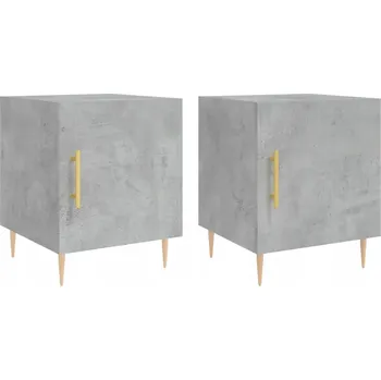 Noční stolek Šedé noční stolky, 40 x 40 x 50 cm, dřevotřísková deska, železo