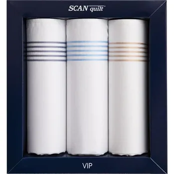 SCANquilt pánské kapesníky VIP 3 ks G118 bílopastelová G118 pánské