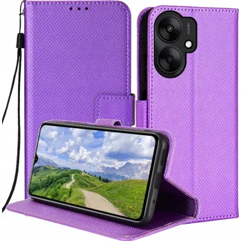 Pouzdro na mobilní telefon Flipové pouzdro RCBR pro Xiaomi Redmi 13C 5G DIAMOND WALLET fialové