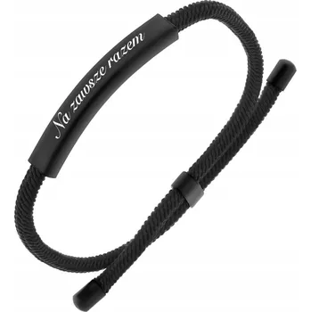 Náramek Pánský náramek s gravírováním , šňůrka, barvy OCEL