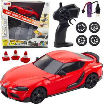 RC model auta LEAN Toys RC driftovací sportovní auto 4WD vyměnitelná kola 1:20 červené
