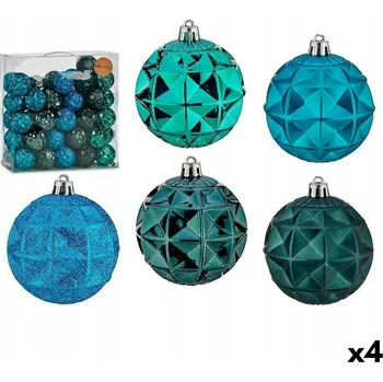 Vánoční ozdoba Sada vánočních baněk Tyrkysová 7 cm (4 Kusů)