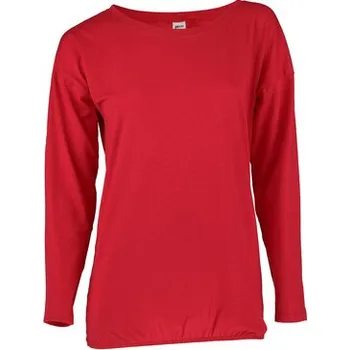 Pleas Dámské triko s dlouhým rukávem červená 3XL (184218-500-048)