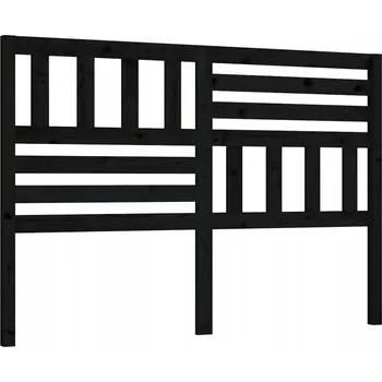Dřevěné čelo postele 146 x 4 x 100 cm, černé, z masivního dřeva