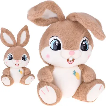 plyšák Plyšový Králík 40 cm Roztomilý hnědý KARMELEK se sklopenýma ušima ZA5922