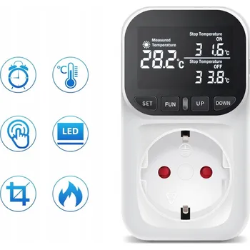 DIGITÁLNÍ TERMOSTAT REGULÁTOR TEPLOTY DO ZÁSUVKY 16A 230V