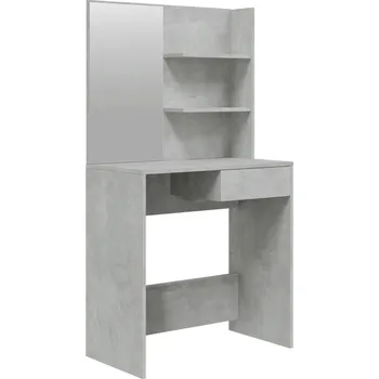 Toaletní stolek Toaletní Stolek se zrcadlem šedý 74,5 x 40 x 141 cm z dřevěného materiálu