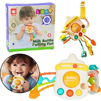 Hračka pro kojence CHRRASTÍTKO KOUSÁTKO SENZORICKÁ HRAČKA 3V1