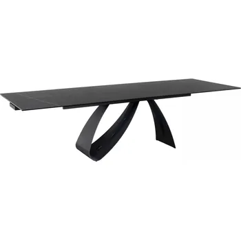 Jídelní stůl Jídelní rozkládací stůl Diuna 160/240 cm keramika černý mramor/černý