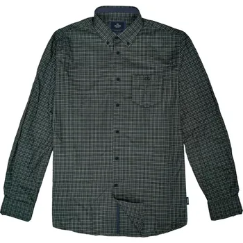 Pánská košile Velká pánská kostkovaná košile s dlouhým rukávem Double Urban Outfitters GS-5132 zeleno–tmavě modrá (6XL)