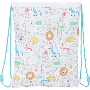 Školní sáček Vak na boty se šňůrkami Safta Zoo Béžový 26 x 34 x 1 cm
