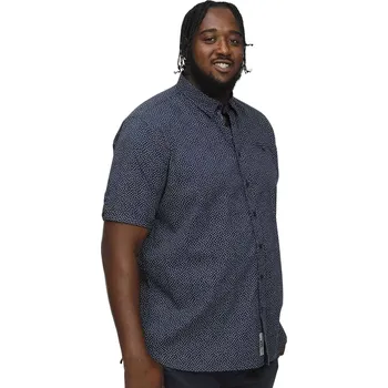 Pánská košile Pánská velká vzorovaná košile s krátkým rukávem Duke D555 Brody tmavě modrá (5XL)