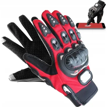 Moto rukavice Rękawice motocyklowe PRO BIKER rękawiczki dotykowe XXL Czerwone