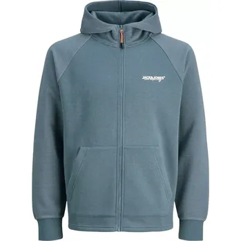 Pánská mikina Velká pánská rozepínací mikina s kapucí Jack & Jones 12285531 modrá (6XL)