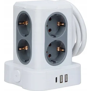 Napájecí kabel Prodlužovací Kabel Promax 1,4 m 8 ks bílá