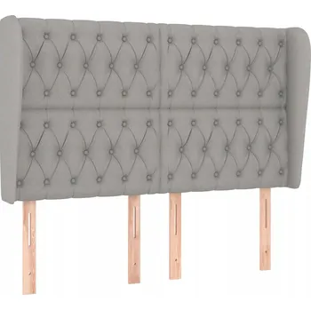 Čelo postele ušák světle šedé nastavitelné 147 x 23 x 118/128 cm