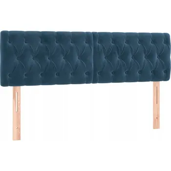 Čelo postele sametové tmavě modré 160 x 7 x 78/88 cm