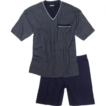 Velké pánské pyžamo Adamo 119251-360 s krátkým rukávem tmavě modré (4XL)
